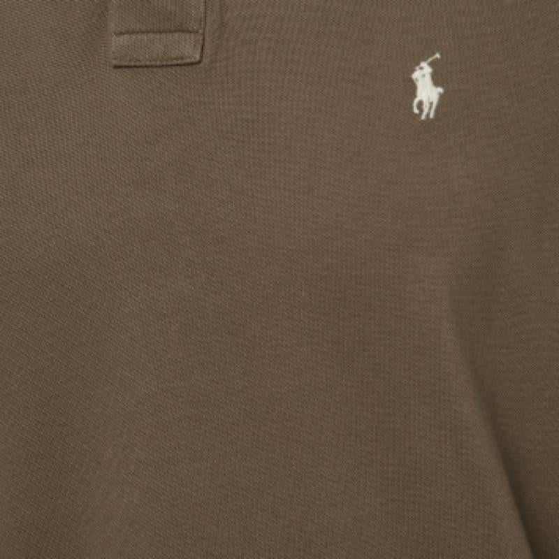 Uomo Polo Ralph Lauren Brown Cotone Piqué Manica Lunga M. T. I. in vendita