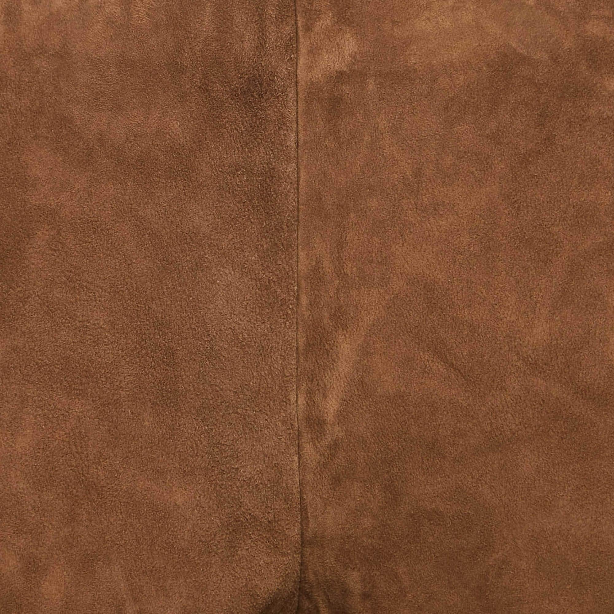 Marron Polo Ralph Lauren Pantalon en daim véritable Brown XL en vente