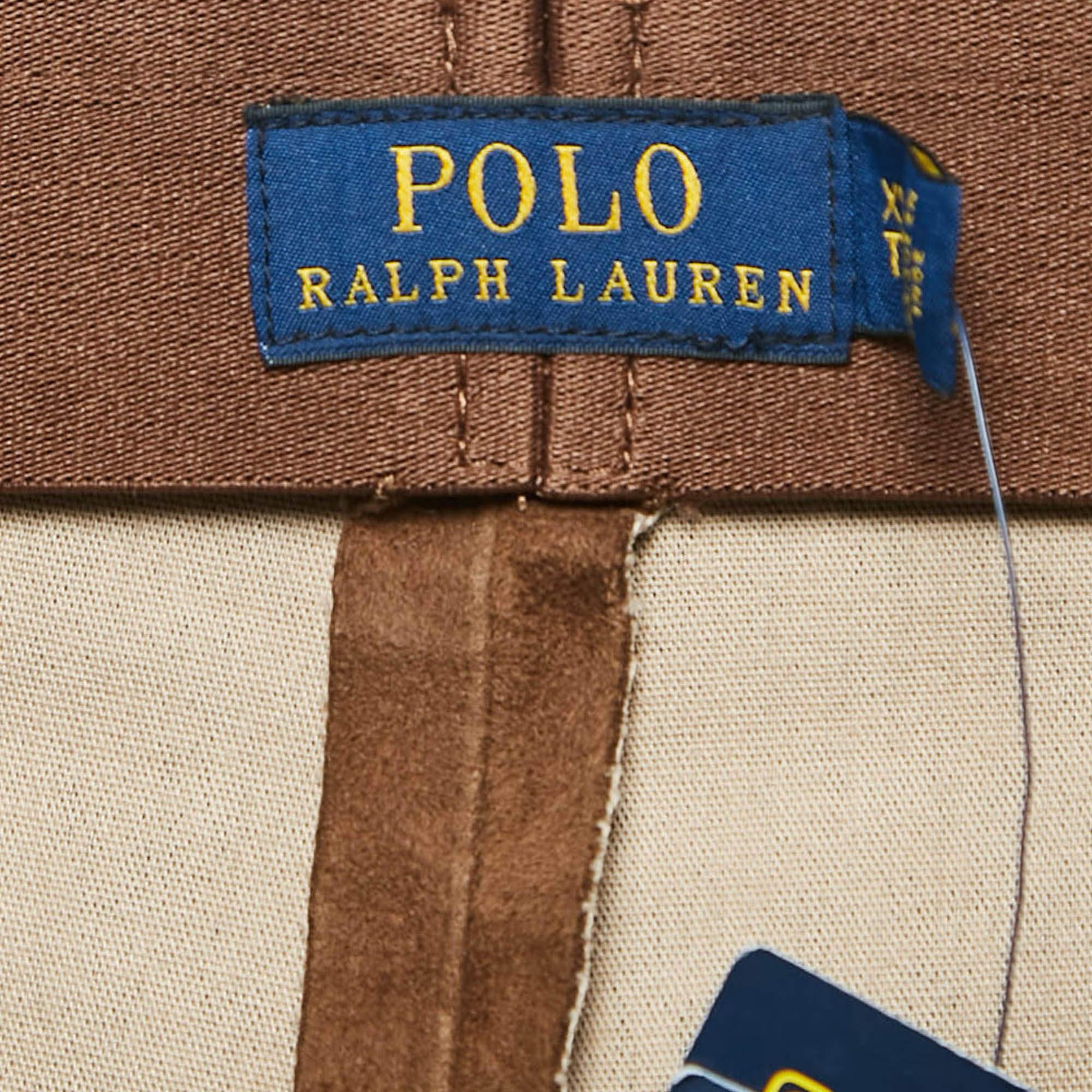 Polo Ralph Lauren Pantalon en daim véritable Brown XL Pour femmes en vente