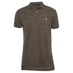 Polo Ralph Lauren Marrón Logotipo Bordado Polo Piqué Algodón M