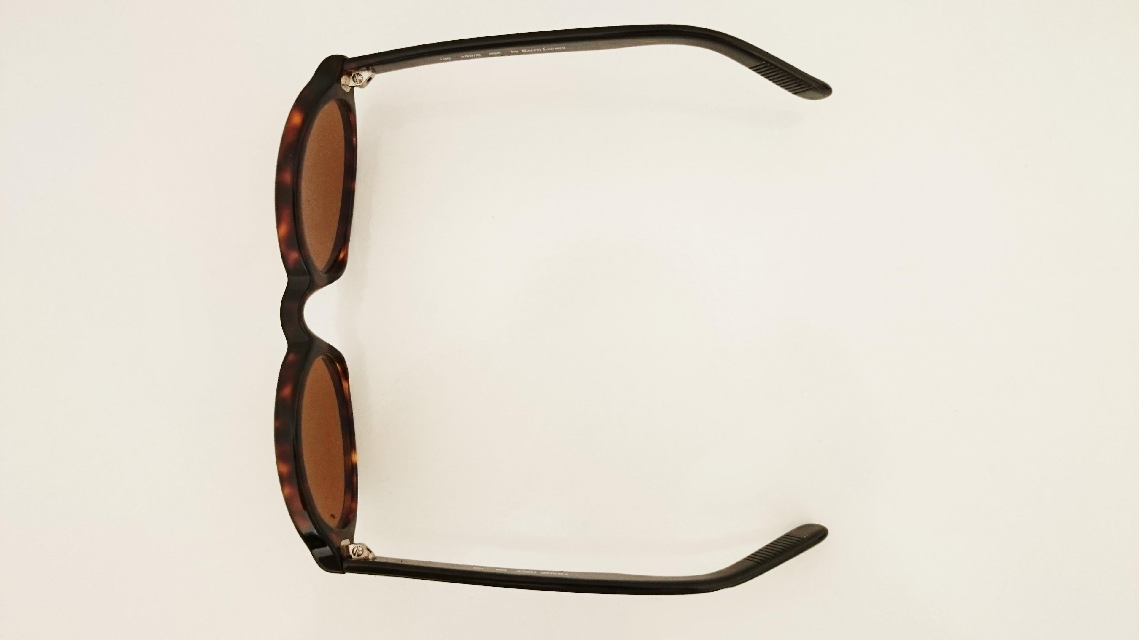 Polo Ralph Lauren Brown Oval Vintage Sunglasses  3