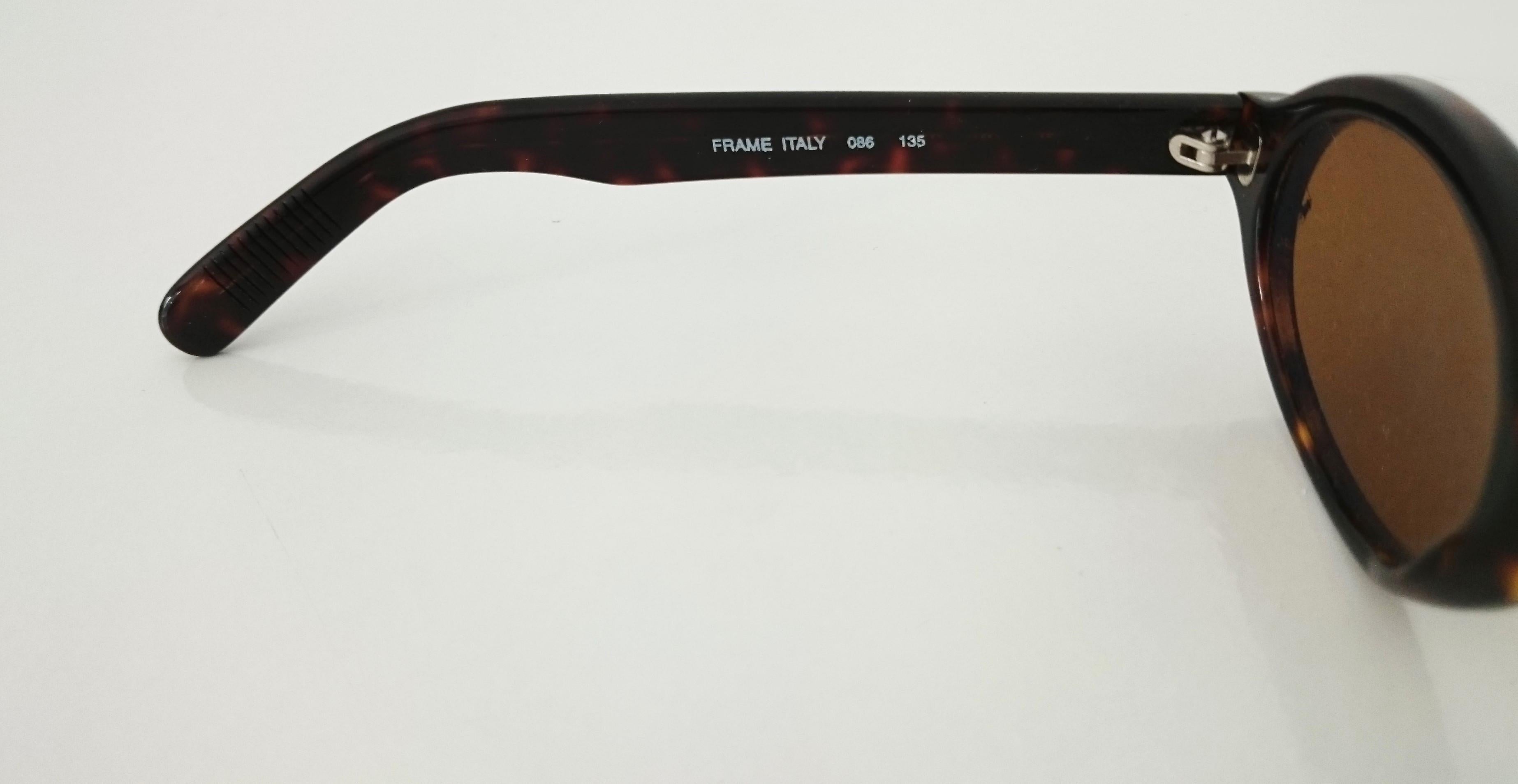Black Polo Ralph Lauren Brown Oval Vintage Sunglasses