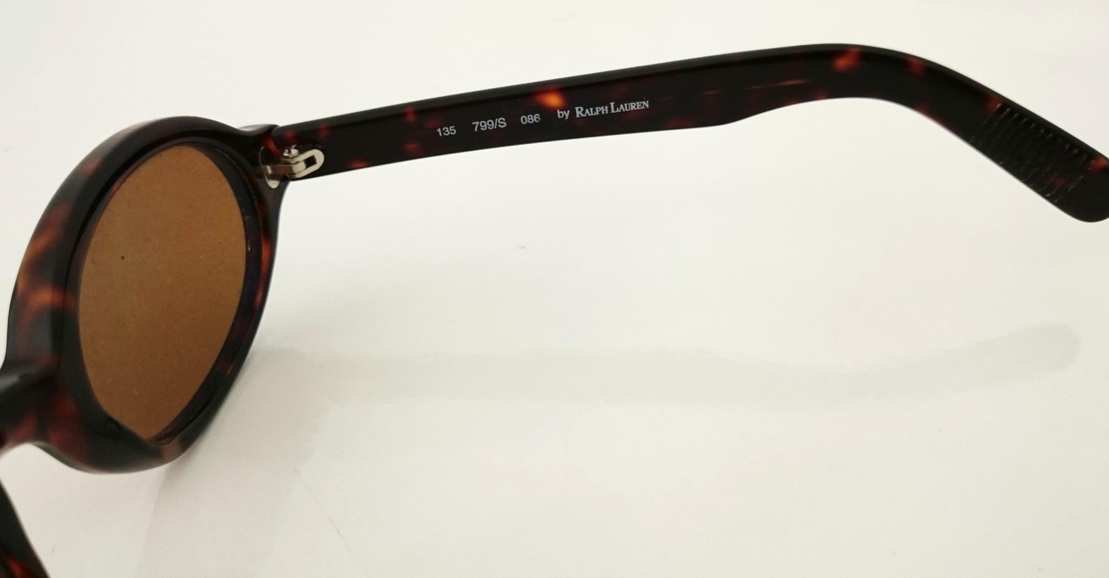 Polo Ralph Lauren Brown Oval Vintage Sunglasses  In Excellent Condition In Somo (Santander), ES