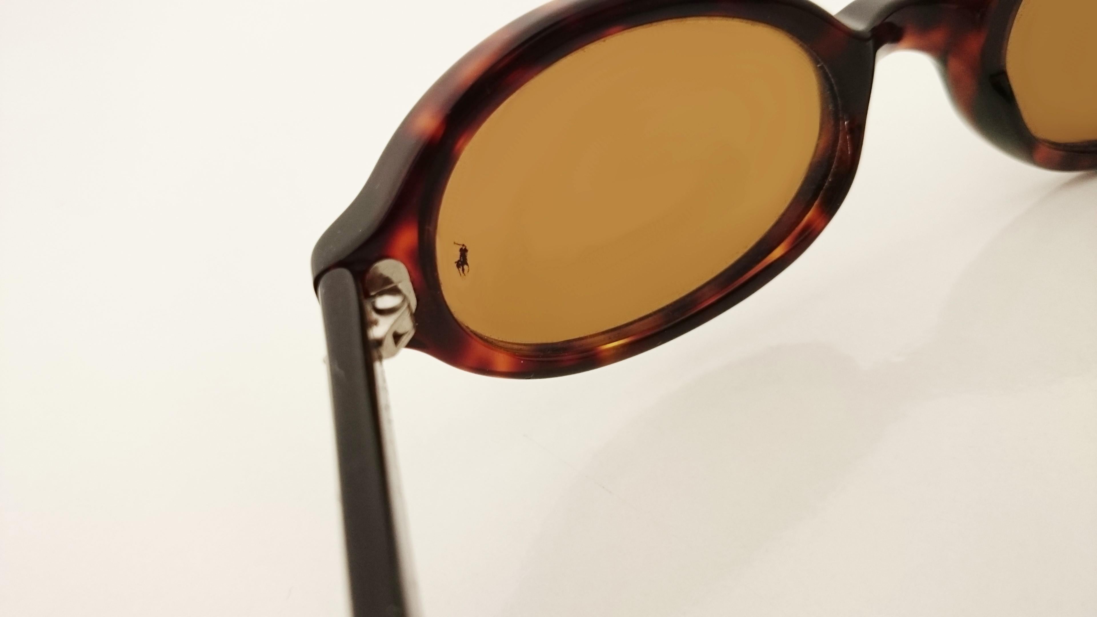 Polo Ralph Lauren Brown Oval Vintage Sunglasses  1