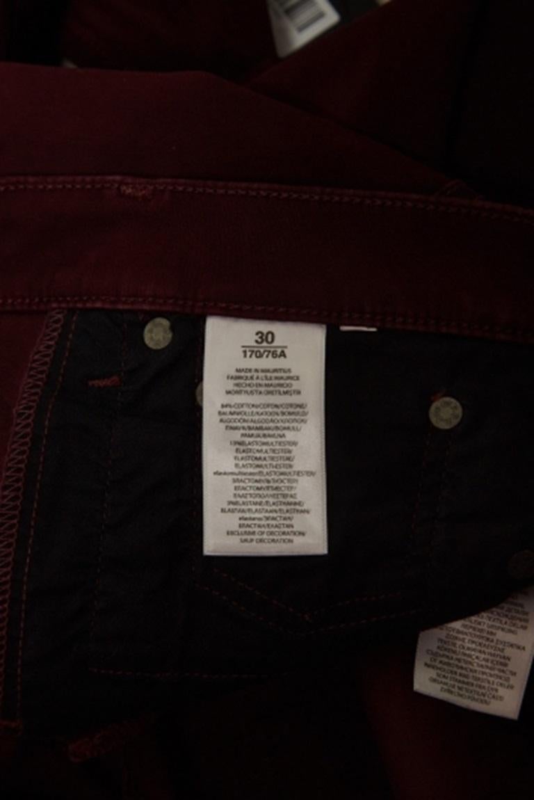 Polo Ralph Lauren Pantalones pitillo de algodón burdeos L en venta 4