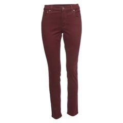 Polo Ralph Lauren Burgundfarbene Baumwoll-Skinny-Hose L