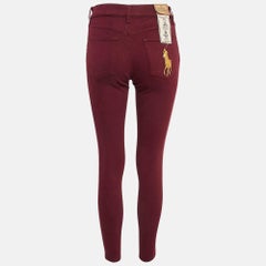 Polo Ralph Lauren Burgundy Denim Skinny Jeans S Waist 26"