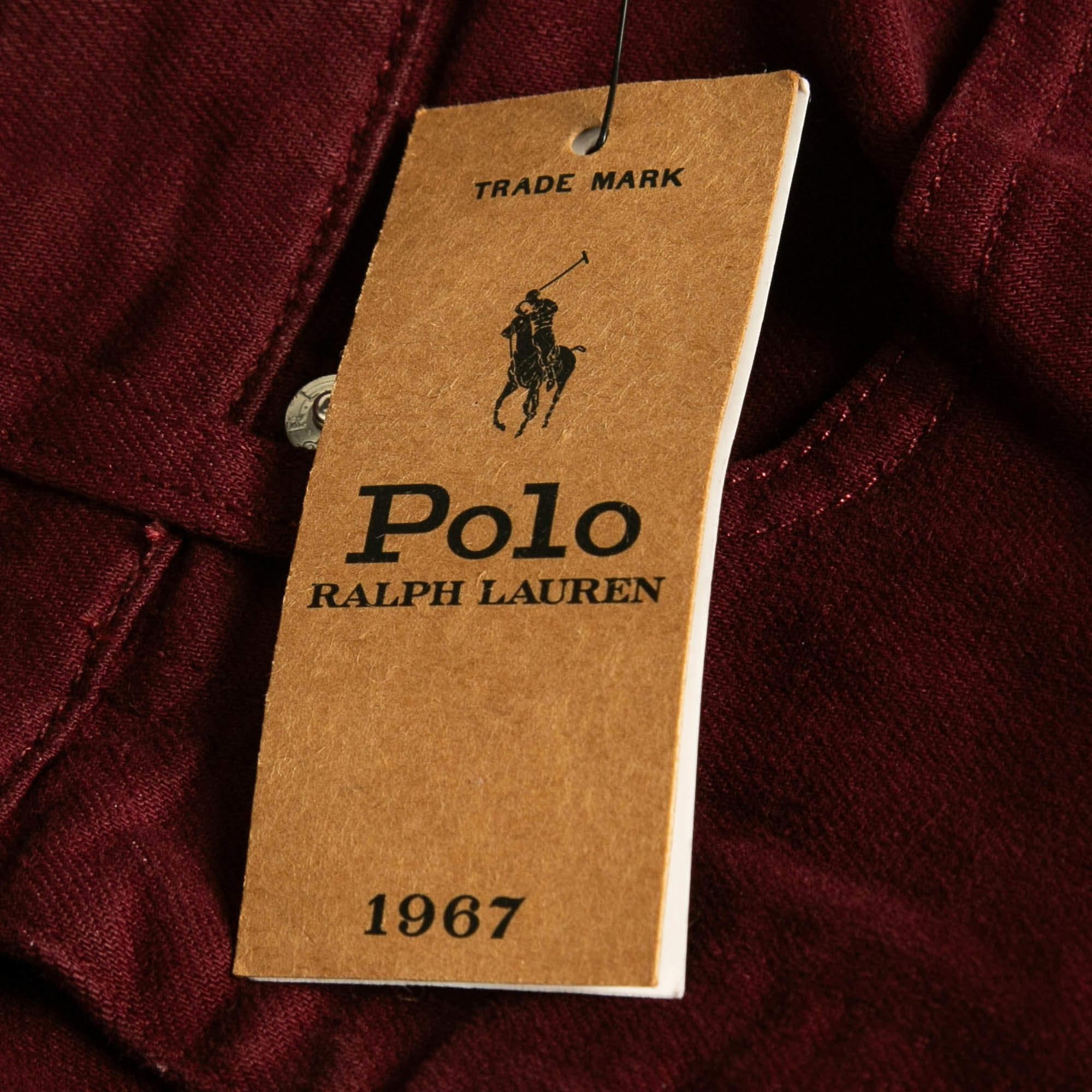 Polo Ralph Lauren Burgundy Denim Tompkins High Rise Jeans S Waist 26