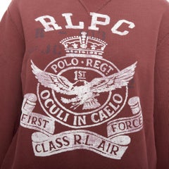POLO RALPH LAUREN burgundy varsity cotton fleece sweatshirt XS