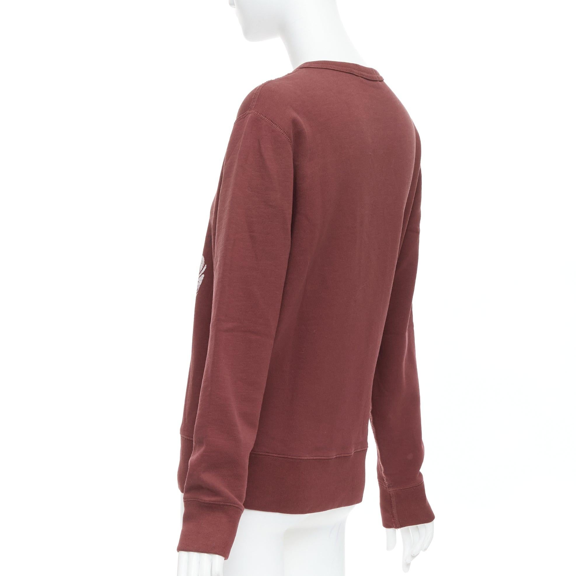 POLO RALPH LAUREN Sudadera polar de algodón varsity burdeos XS en venta 1