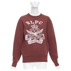 POLO RALPH LAUREN burgundy varsity cotton fleece sweatshirt XS