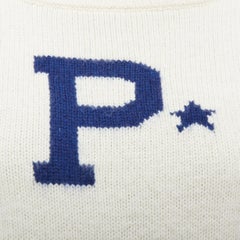 POLO RALPH LAUREN crema azul cordero lana cachemira P jersey estrella XXS