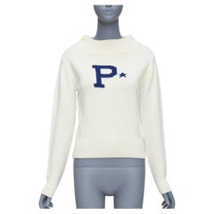 Polo Ralph Lauren maglione in lana d'agnello blu panna e cashmere P star XXS