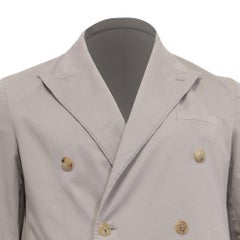 Polo Ralph Lauren Double-Breasted Blazer in Grey Cotton