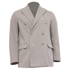 Polo Ralph Lauren Double-Breasted Blazer in Grey Cotton