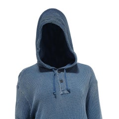 Felpa con cappuccio Polo Ralph Lauren in cotone tinto di colore azzurro