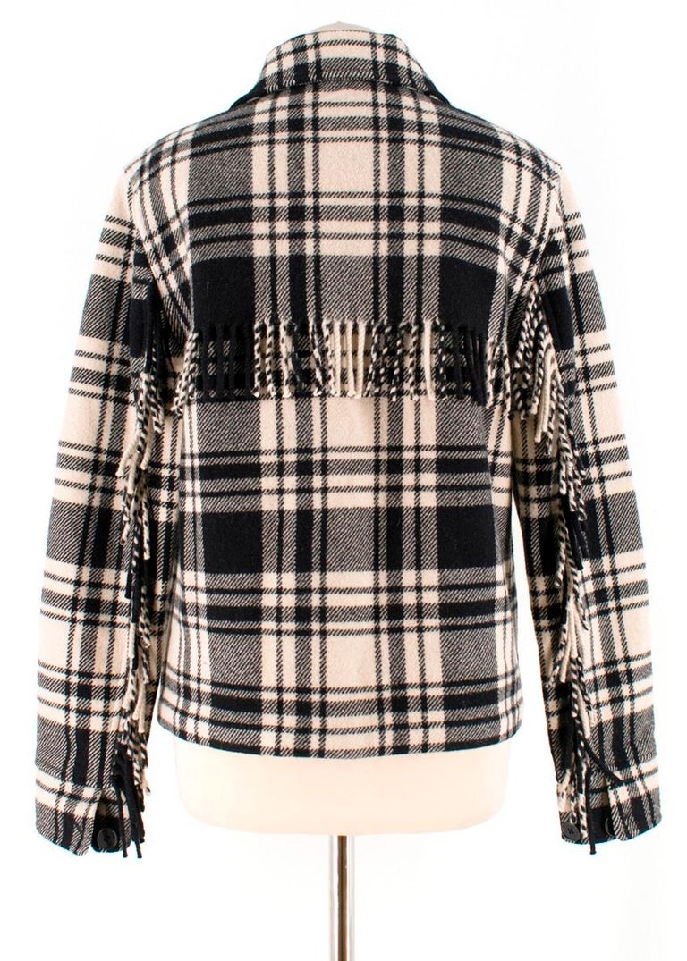 Polo Ralph Lauren Faye Fringe-Trimmed Plaid Shirt UK S/ US6 For Sale at ...