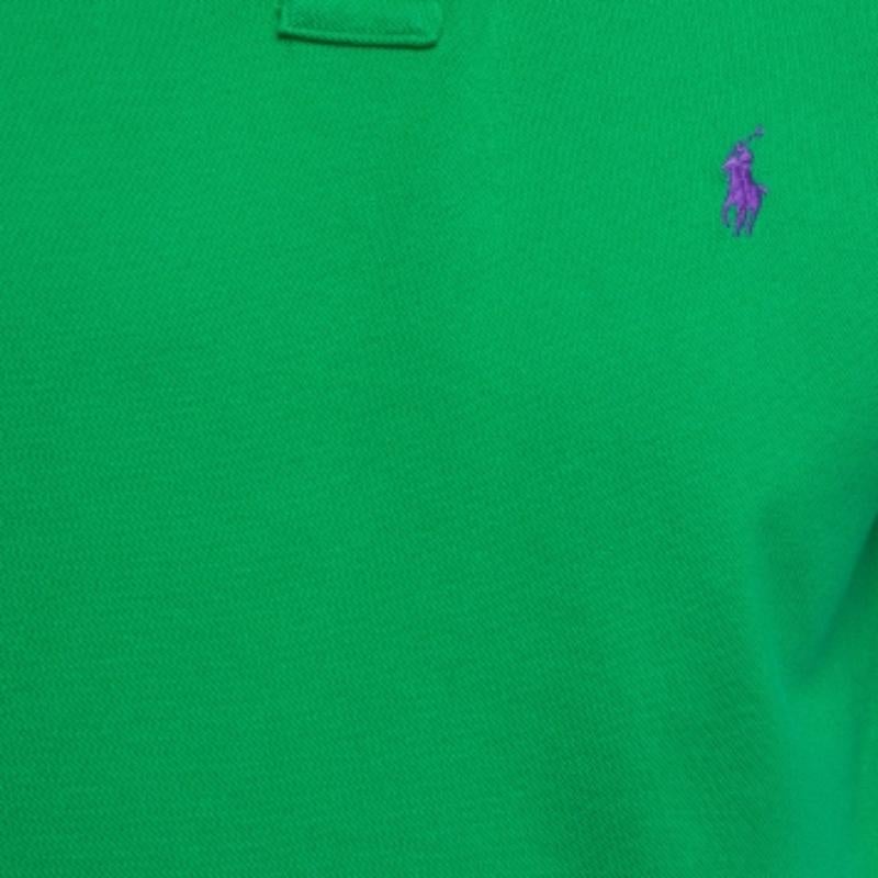 Polo Ralph Lauren Verde Algodón Piqué Slim Fit Polo L en Bueno estado para la venta en Dubai, Al Qouz 2