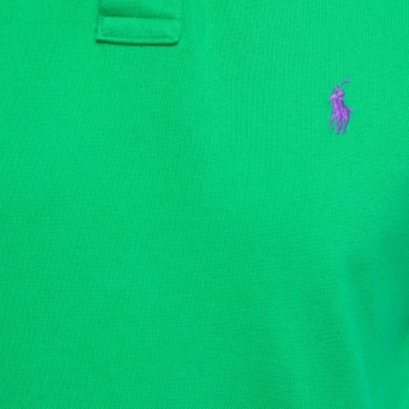 Polo Ralph Lauren Verde Algodón Piqué Slim Fit Polo L en venta 1