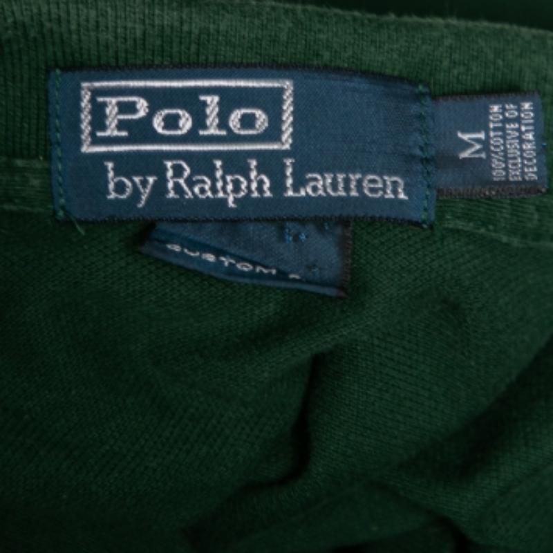 Polo Ralph Lauren Green Cotton Polo T-shirt M In Good Condition For Sale In Dubai, Al Qouz 2
