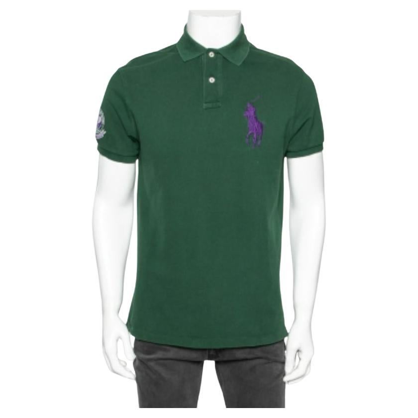 Polo Ralph Lauren Green Cotton Polo T-shirt M For Sale