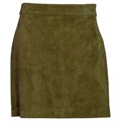 Polo Ralph Lauren Green Suede Mini Skirt Sz 8 NWT