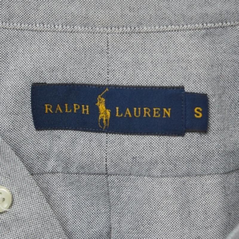 Grigio Polo Ralph Lauren - Camicia a maniche intere in cotone grigio con bottoni - S in vendita