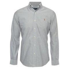 Polo Ralph Lauren - Camicia a maniche intere in cotone grigio con bottoni - S