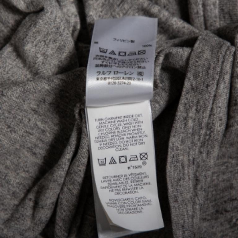 T. Ralph Lauren - Maglietta in cotone grigia personalizzata slim fit - XXL in vendita 1