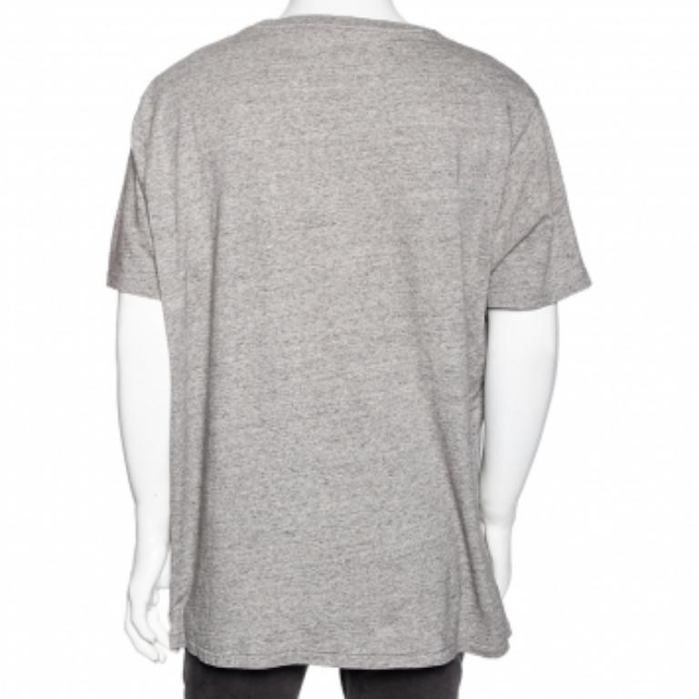 T. Ralph Lauren - Maglietta in cotone grigia personalizzata slim fit - XXL in vendita 2