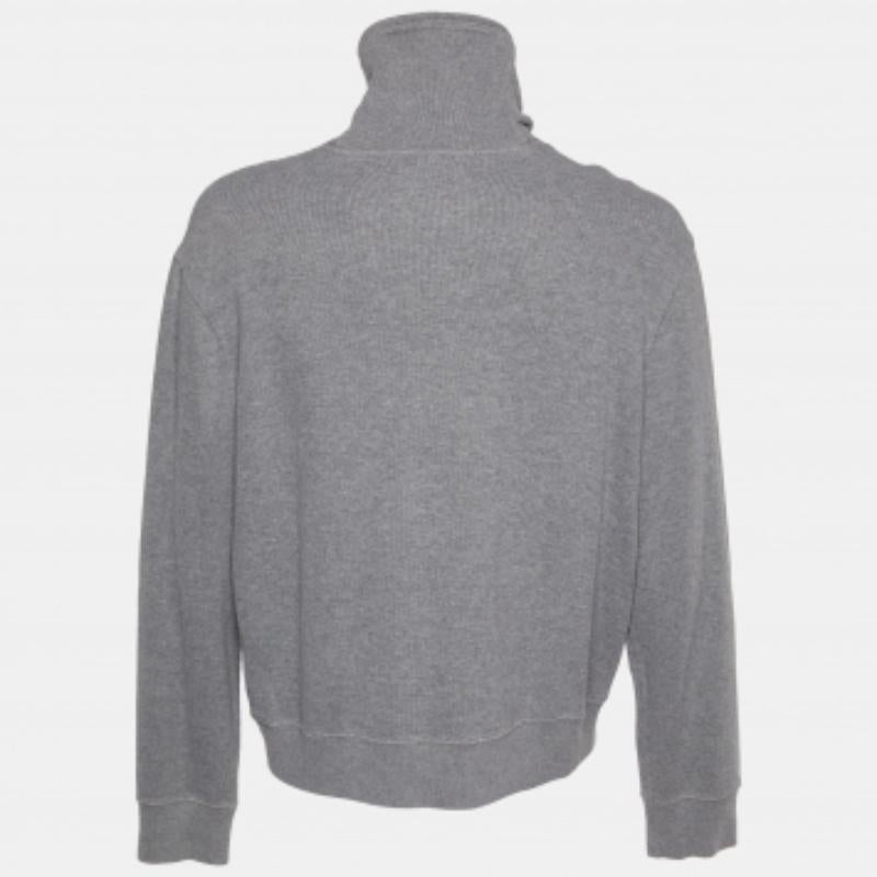 Grigio Polo Ralph Lauren Maglione in cotone grigio XL in vendita