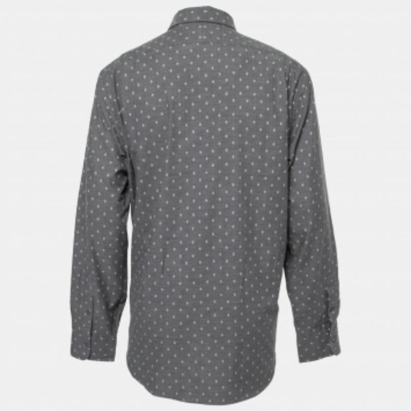 Polo Ralph Lauren Camisa gris de algodón de manga larga con botones XL Gris en venta