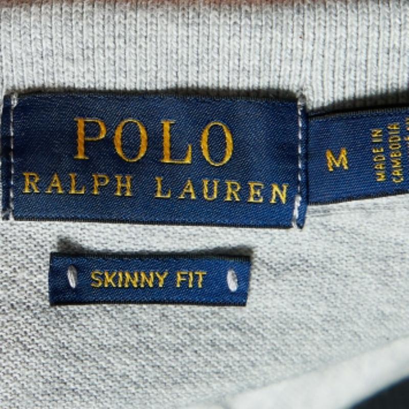 Polo Ralph Lauren Gris Polo Piqué Algodón M en Excelente estado para la venta en Dubai, Al Qouz 2