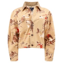 Polo Ralph Lauren Heritage Rodeo Print Cropped Denim Dungaree Jacket C. 80s 90s