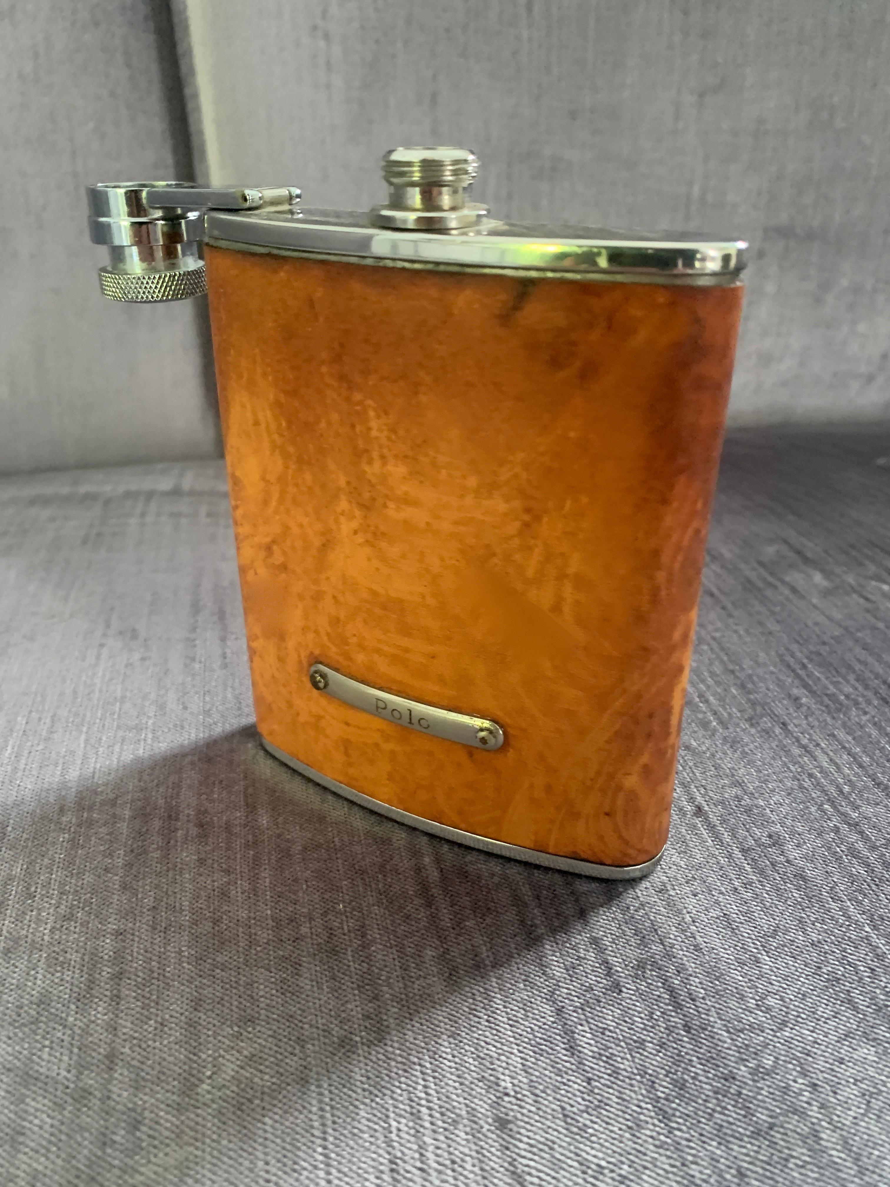 Polo Ralph Lauren Leather and Stainless Steel Flask 1