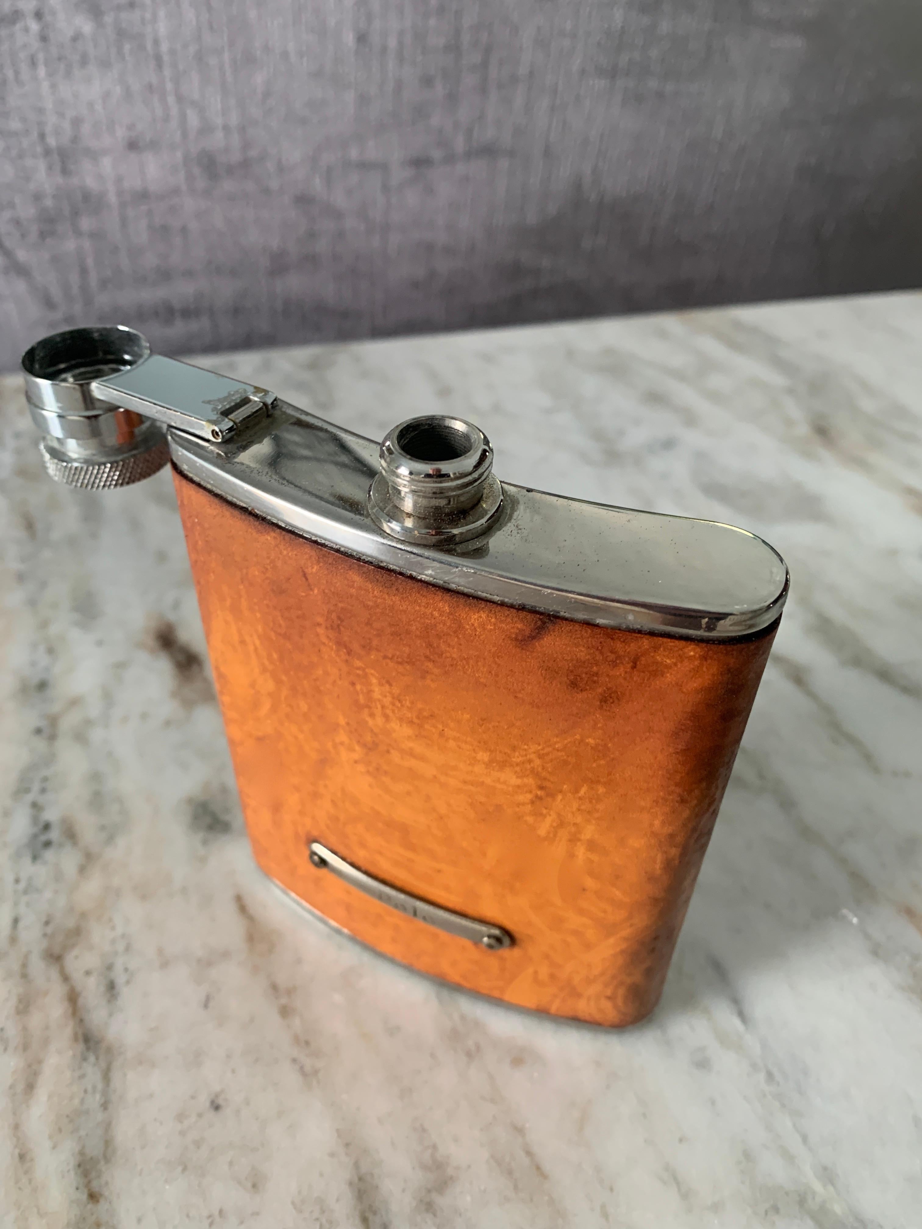 Hand-Crafted Polo Ralph Lauren Leather and Stainless Steel Flask