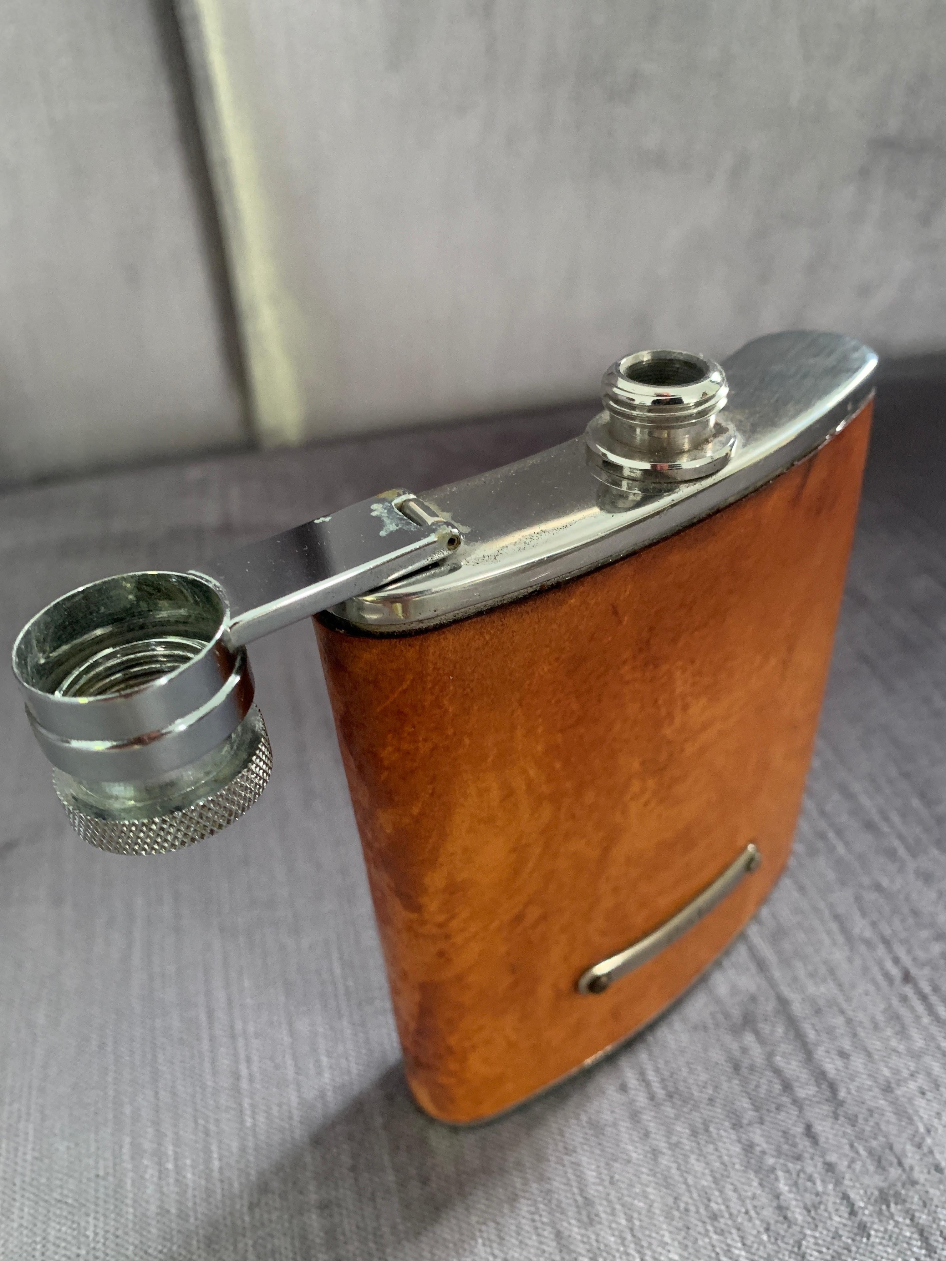 20th Century Polo Ralph Lauren Leather and Stainless Steel Flask