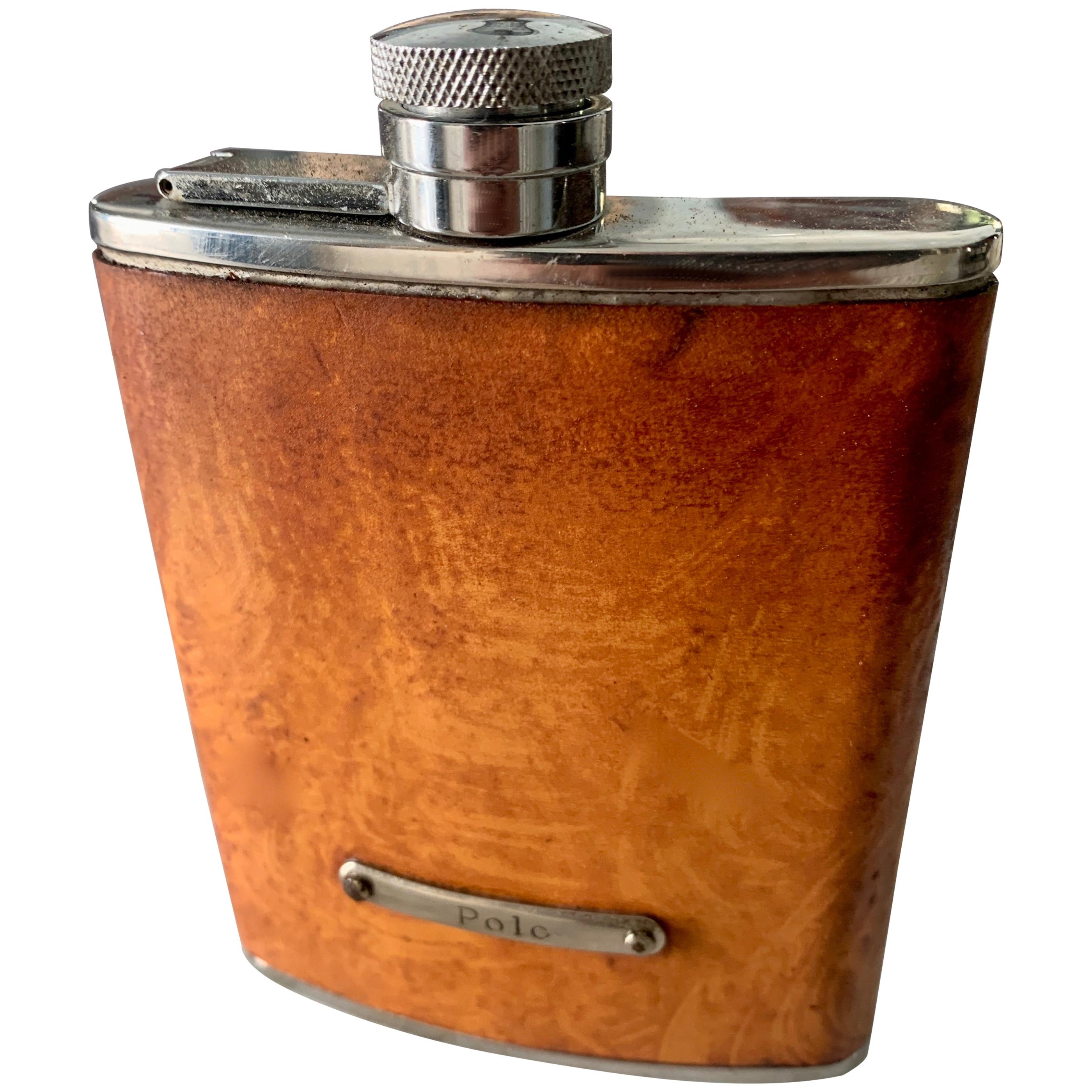 Polo Ralph Lauren Leather and Stainless Steel Flask