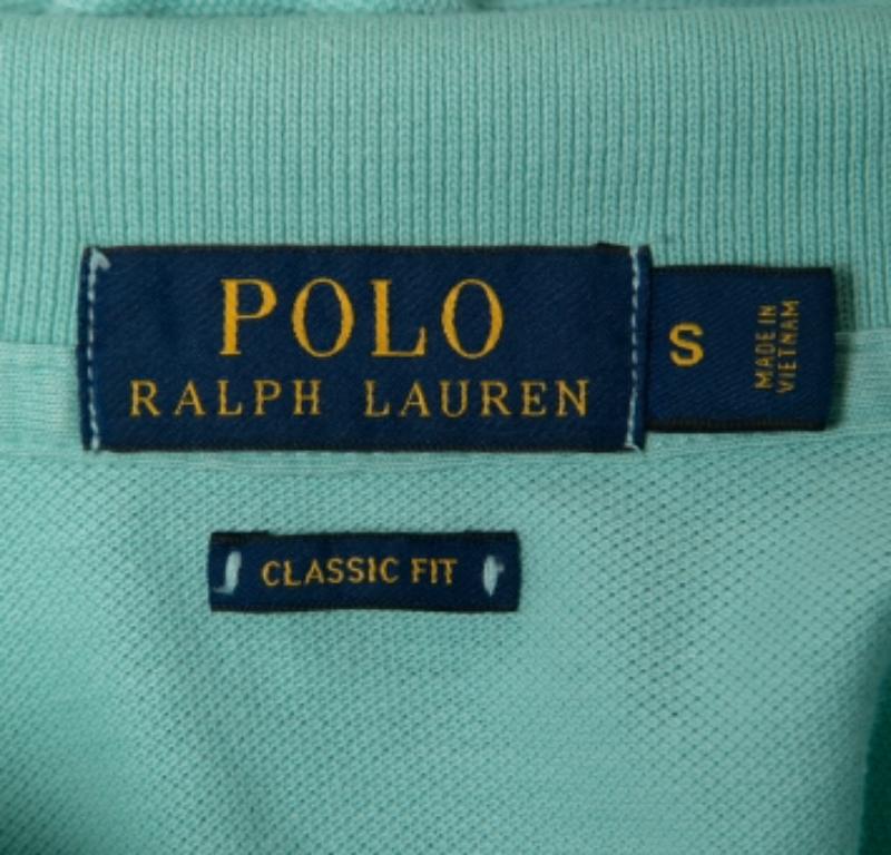 Polo Ralph Lauren Maglietta in cotone Piqué Classic Fit blu chiaro T S In condizioni buone in vendita a Dubai, Al Qouz 2