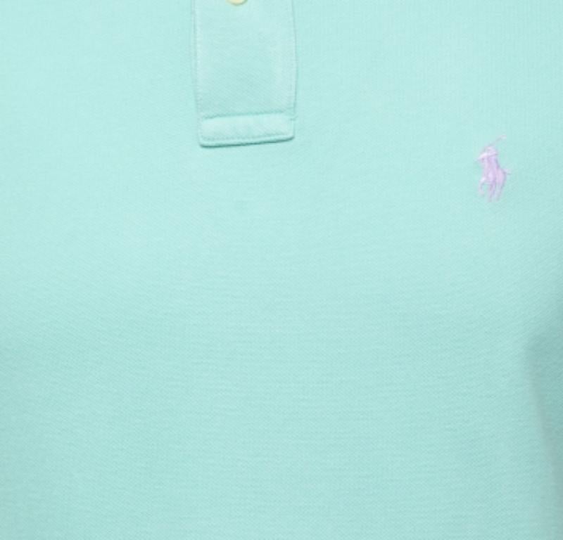Uomo Polo Ralph Lauren Maglietta in cotone Piqué Classic Fit blu chiaro T S in vendita