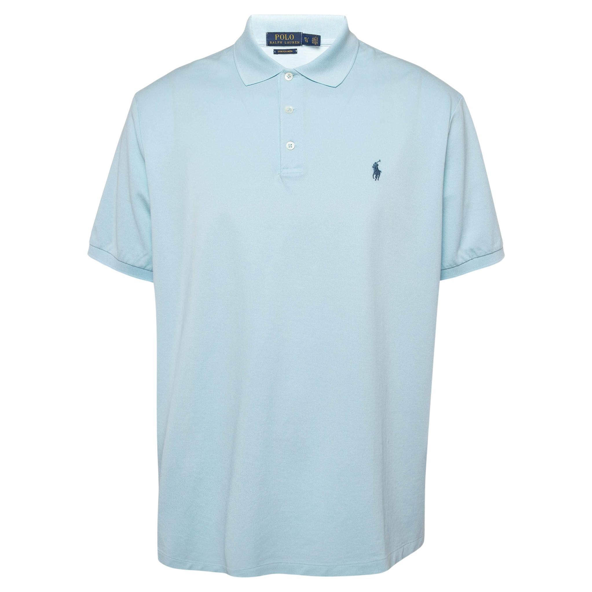 Polo Ralph Lauren Polo bleu clair en maille extensible XL