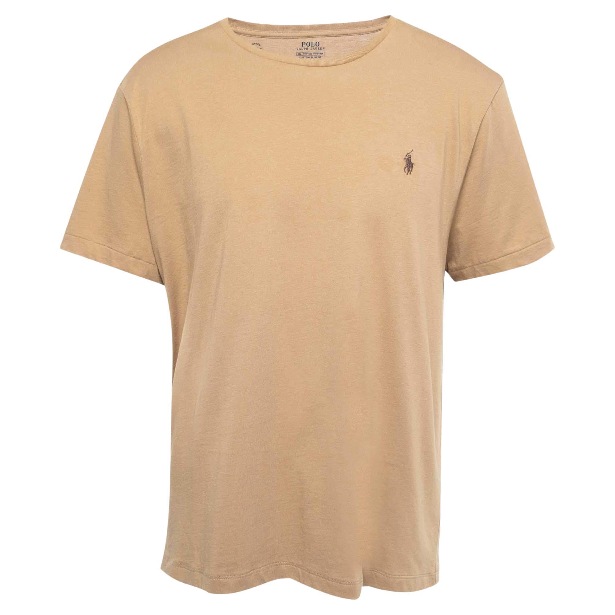 Polo Ralph Lauren Light Brown Cotton Custom Slim Fit T-Shirt XXL