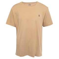 Used Polo Ralph Lauren Light Brown Cotton Custom Slim Fit T-Shirt XXL