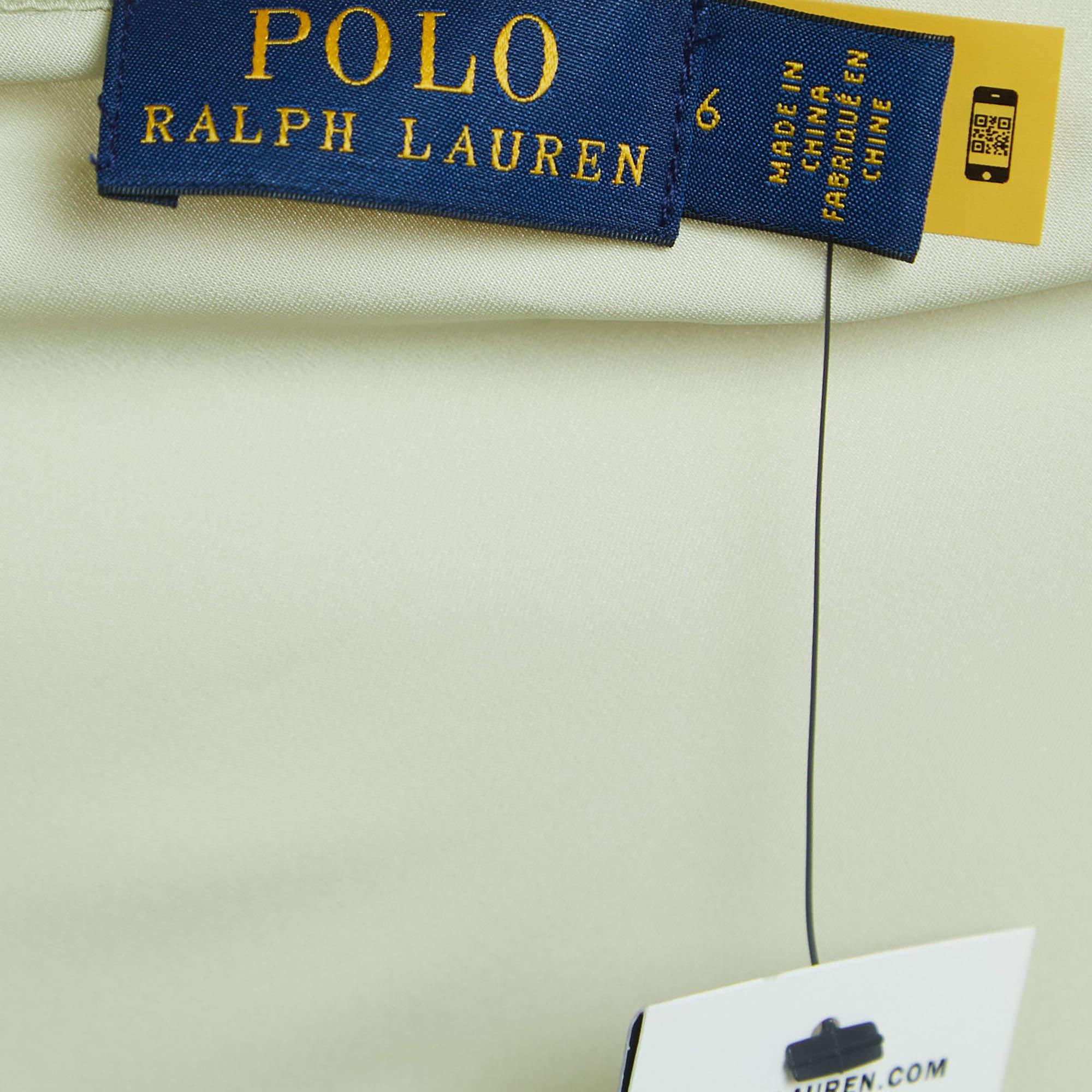 Polo Ralph Lauren Light Green Satin Sleeveless Top M 1