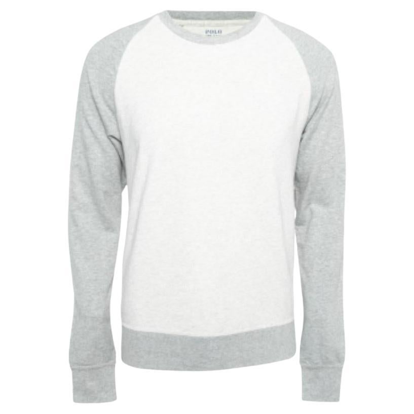 Polo Ralph Lauren Maglietta girocollo in cotone grigio chiaro a manica lunga M. T. I.