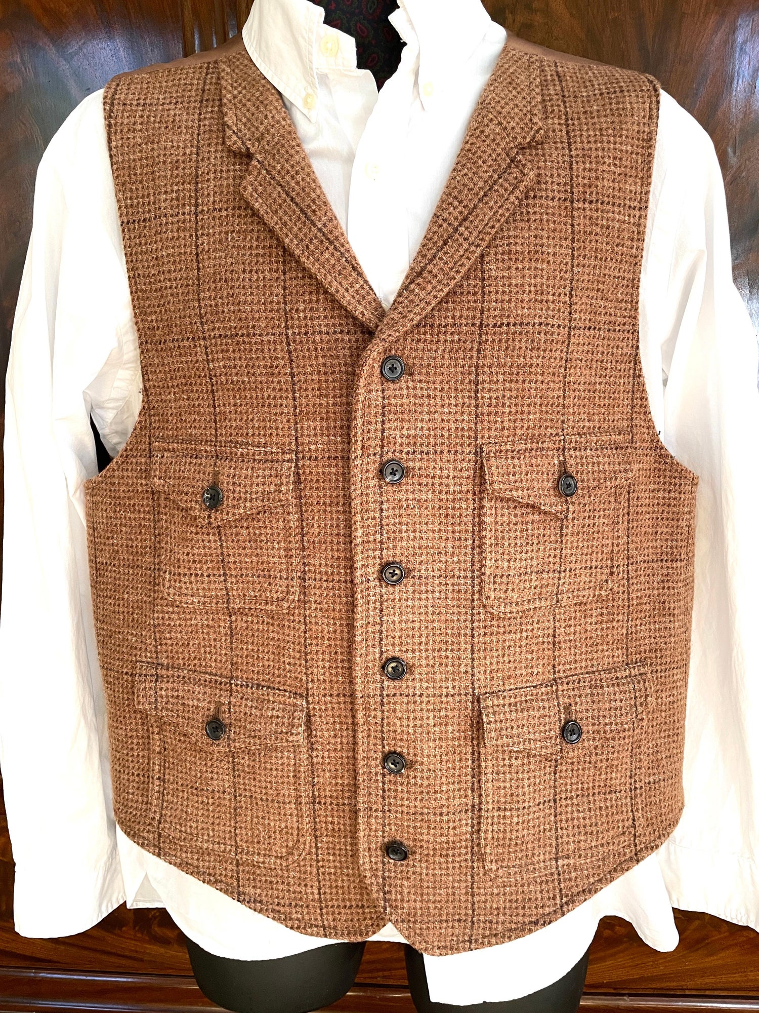 90's RRL  Tweed Vest   MADE in Canada