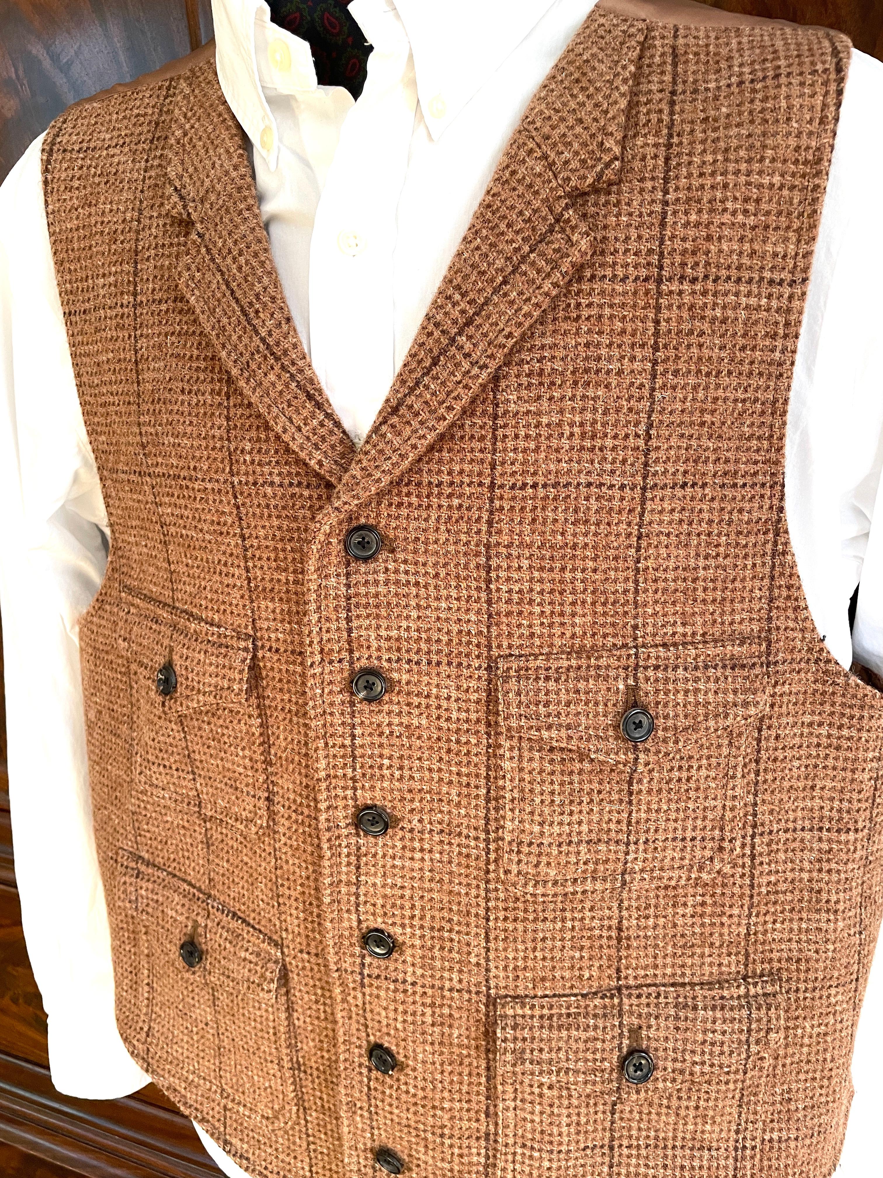 men's vintage tweed vest