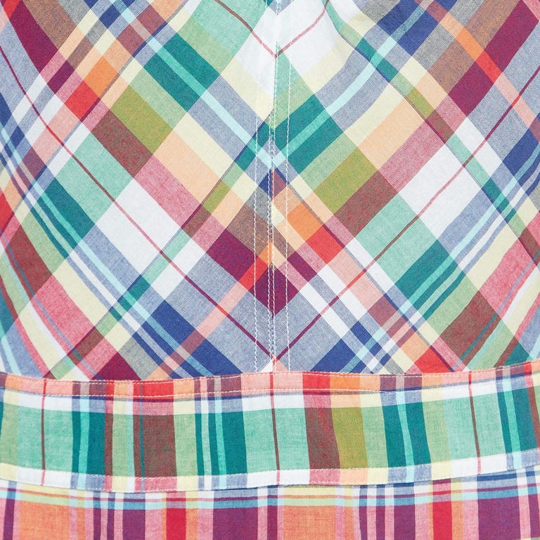Polo Ralph Lauren Multicolor Check Print Cotton Halterneck Dress M at 1stDibs Polo Ralph Lauren Multicolor Check Print Cotton Halterneck Dress M at 1stDibs
