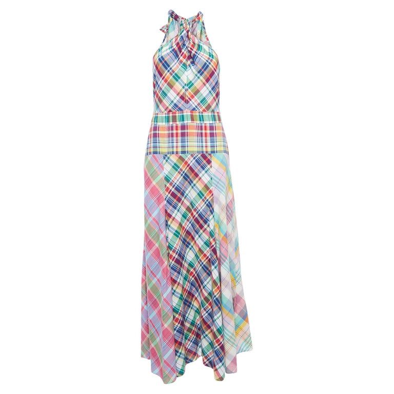 plus size halter midi dress Harvest Island Brisia Halter Midi Dress Curve WHT-BLUE-YELL / 3X by Sugarlips main image 0