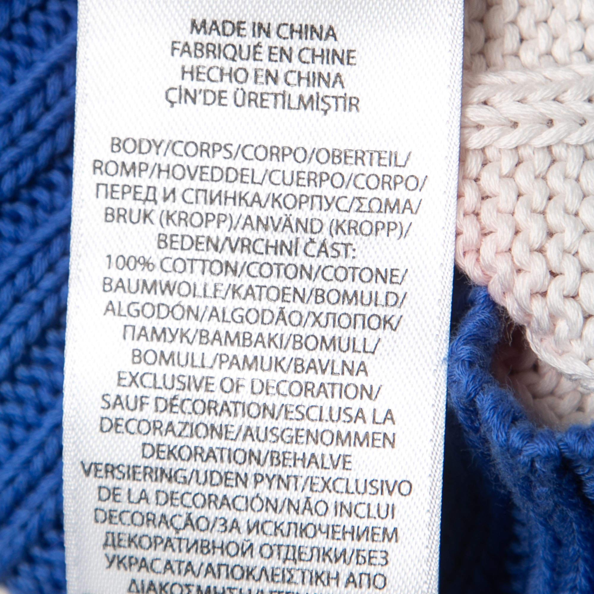 Polo Ralph Lauren Multicolor Cotton Cable Knit Crew Neck Sweater L In Excellent Condition In Dubai, Al Qouz 2